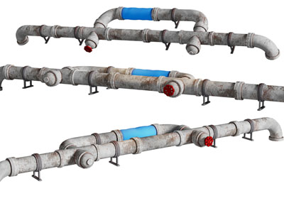 工业风loft锈迹斑斑的水管管道