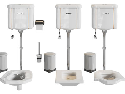 现代冲水蹲便池