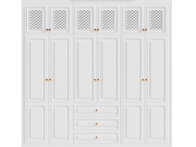 简欧衣柜3d模型 简欧衣柜