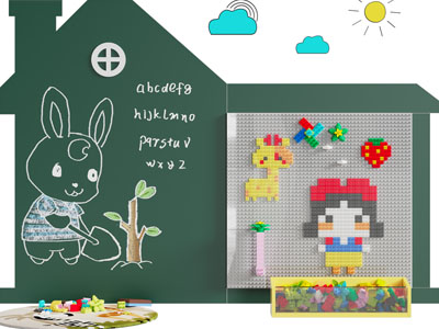 现代儿童乐高积木玩具墙