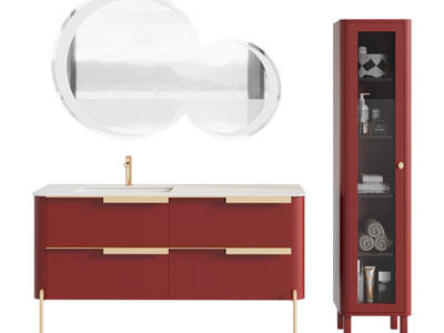 现代轻奢洗手台、卫浴用品收纳柜