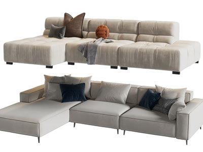 现代转角多人沙发