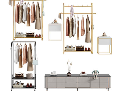 现代轻奢衣架、电视柜