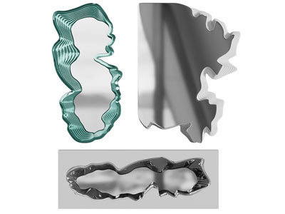 现代不规则边框镜子、墙饰挂件