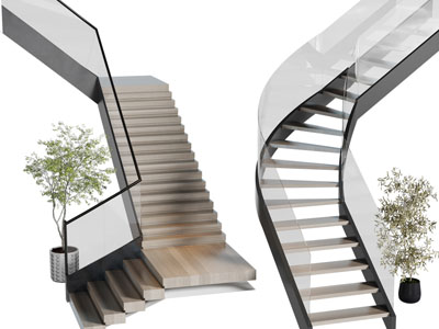 现代旋转楼梯3d模型 现代旋转楼梯