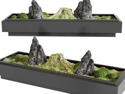 新中式假山盆景盆栽