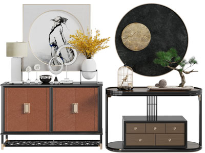 新中式玄关柜、边柜