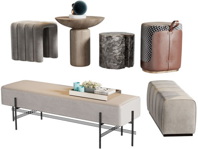 现代沙发凳子、边几