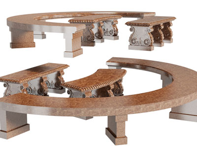 欧式半圆形公共椅子