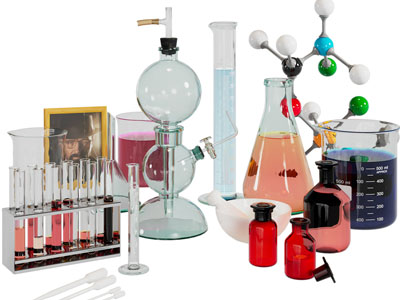 现代试管、量杯、酒精灯实验室设备