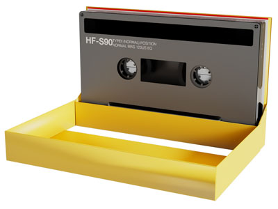 现代装在盒子里的磁带