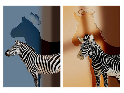 现代斑马装饰挂画