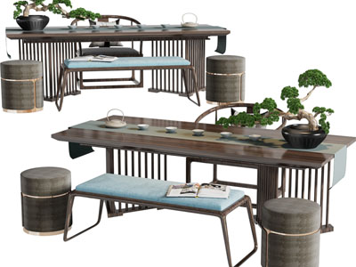 新中式茶桌椅组合