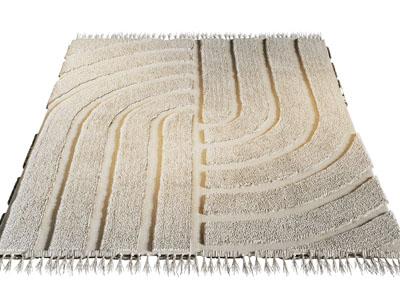 侘寂风长方形带流苏的地毯