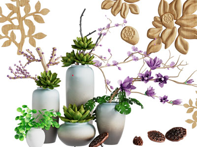 新中式花瓶摆件组合