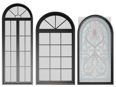 简欧拱形平开门