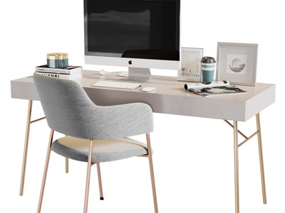 现代轻奢书桌椅组合