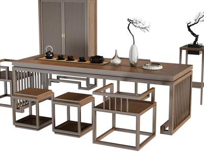 新中式茶桌椅组合