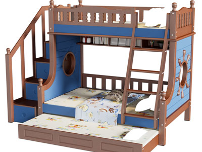 美式实木儿童上下床