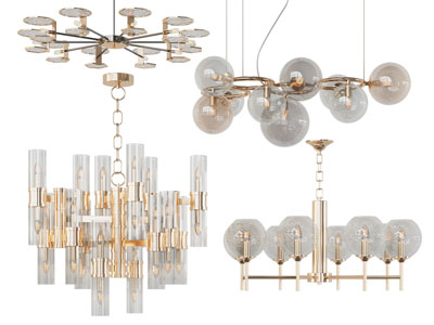 现代轻奢玻璃灯罩吊灯