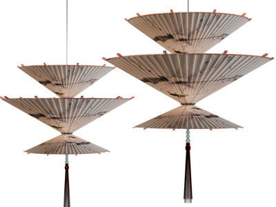 新中式雨伞灯罩吊灯