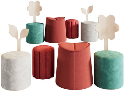 现代圆形沙发凳子