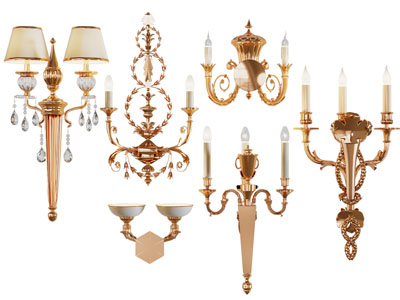 欧式雕花烛台壁灯