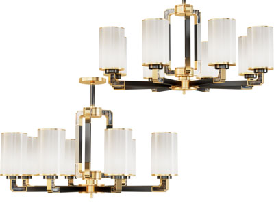 新中式柱形灯罩吊灯