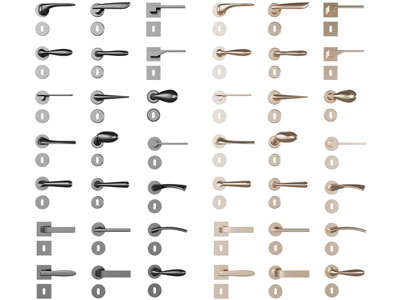 现代金属门拉手、锁眼