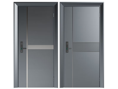 现代带密码锁的入户平开门