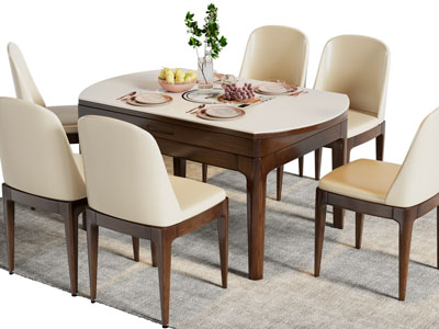 现代餐桌椅组合