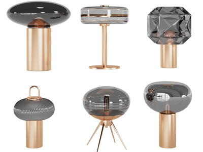 现代烟灰色灯罩台灯