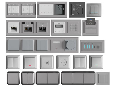 现代插座、开关面板3d模型 现代插座、开关面板