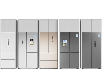 现代嵌入柜体的电冰箱