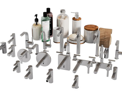 现代不锈钢水龙头、洗浴用品卫浴小件