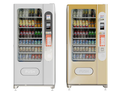 现代自助饮料售卖机、冰箱