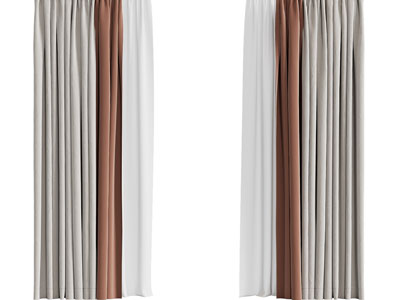 现代撞色窗帘窗纱