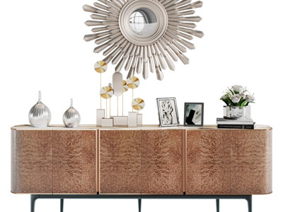 现代电视柜、摆件组合