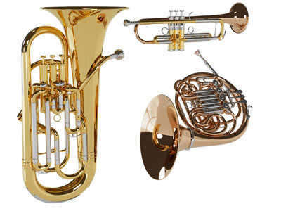 现代双簧管、圆号、小号乐器