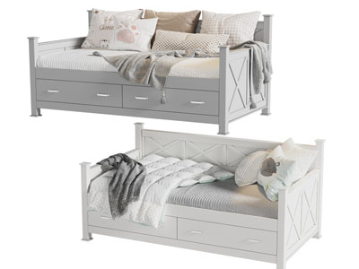 美式木质带抽屉的双人沙发3d模型 美式木质带抽屉的双人沙发