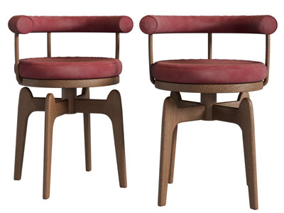 现代圆形实木休闲椅子、餐椅