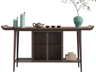 新中式实木玄关柜、边柜