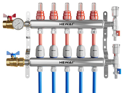 现代暖气管道、地暖分水器设备3d模型 现代暖气管道、地暖分水器设备