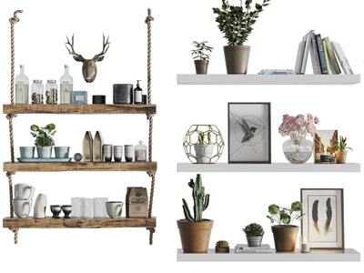 北欧墙面隔板置物装饰架