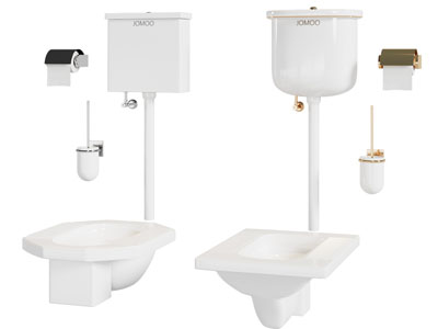 现代冲水马桶、蹲便池