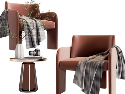 现代休闲椅子、边几