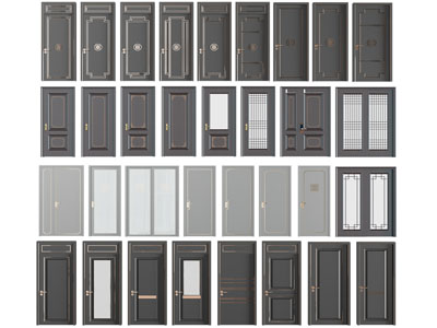 新中式单扇平开门