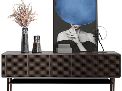 现代电视柜、摆件组合