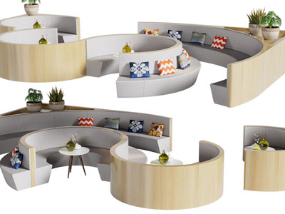 现代卡座公共椅子