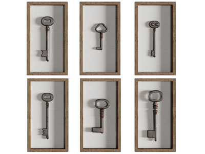 现代钥匙图案装饰挂画